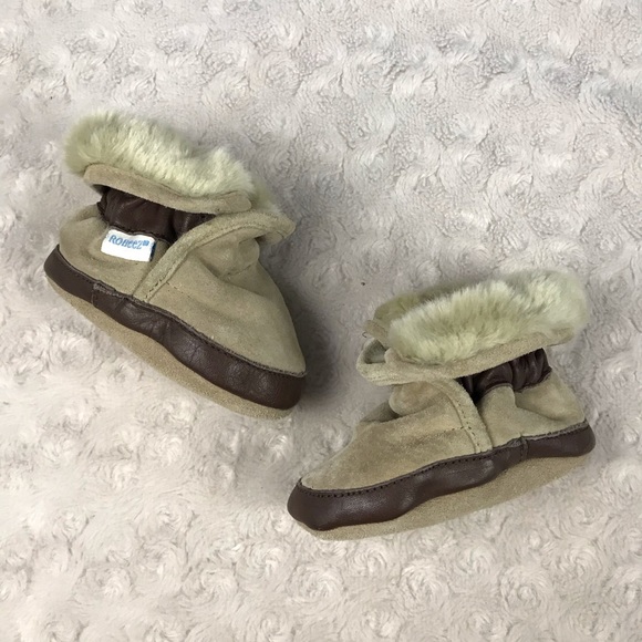 Robeez Other - Robeez Baby Booties Tan Brown Size 0-6 Months
